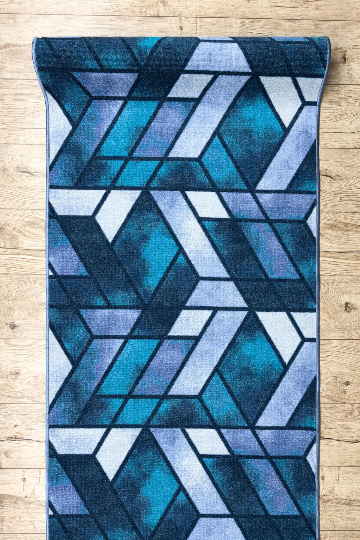 LÄUFER Antirutsch ROMBY 57/100 cm - Blau, Textil (57/100cm) - rugsX