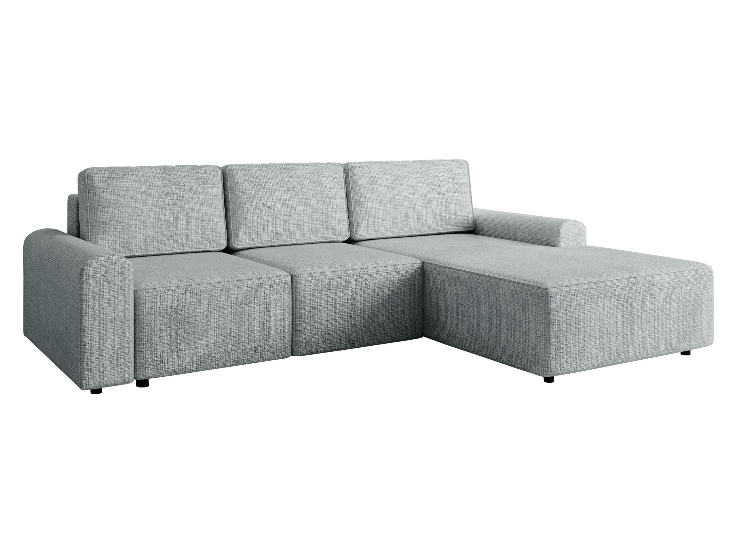 ECKSOFA Bella L, Seite: Rechts - Hellgrau/Schwarz, Holz/Kunststoff (258/168cm) - MIRJAN24