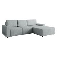 ECKSOFA Bella L, Seite: Rechts - Hellgrau/Schwarz, Holz/Kunststoff (258/168cm) - MIRJAN24