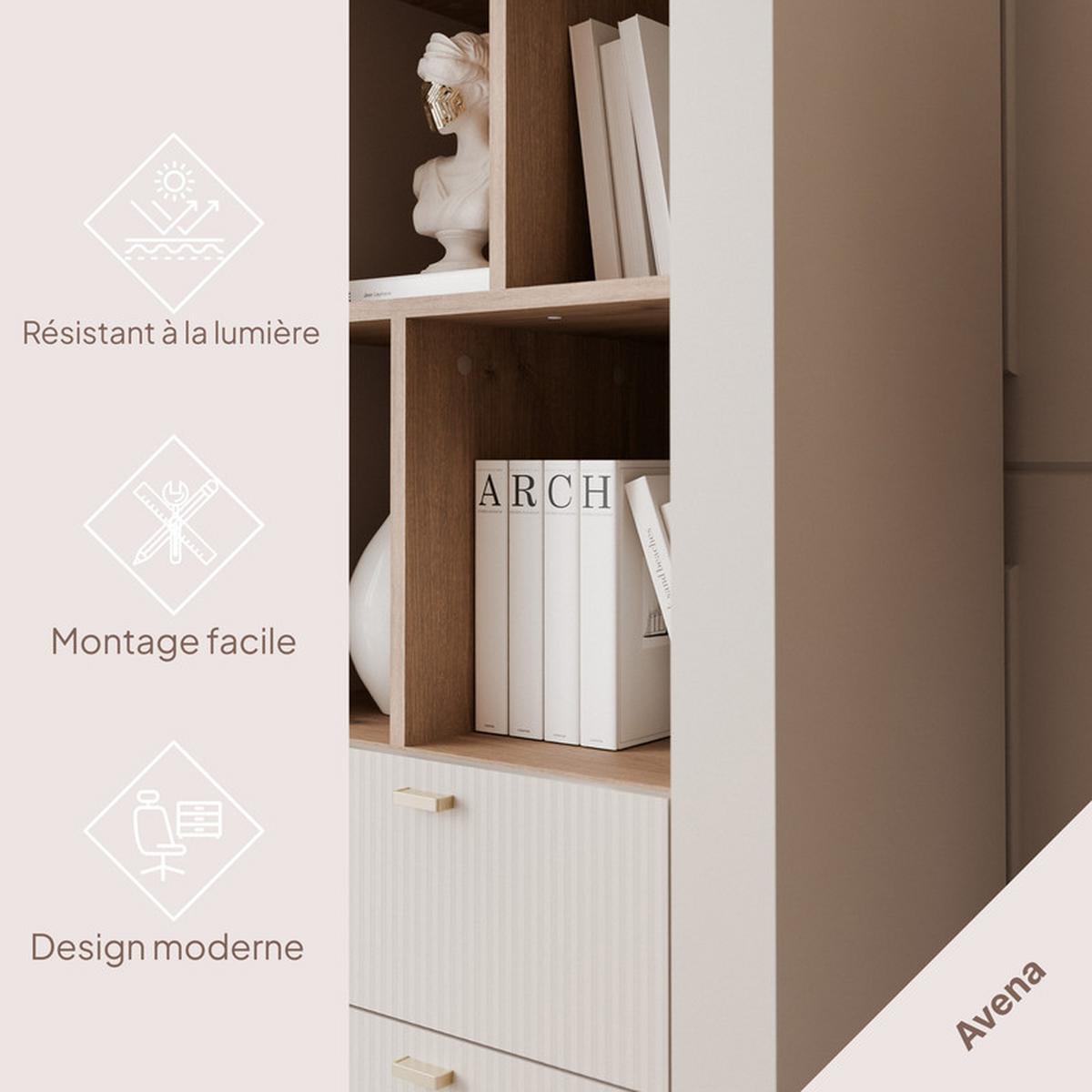 REGAL AVENA, 60/40/169 cm Kaschmir / Eiche - Kaschmir, Holzwerkstoff/Kunststoff (60/169/40cm) - Idohome