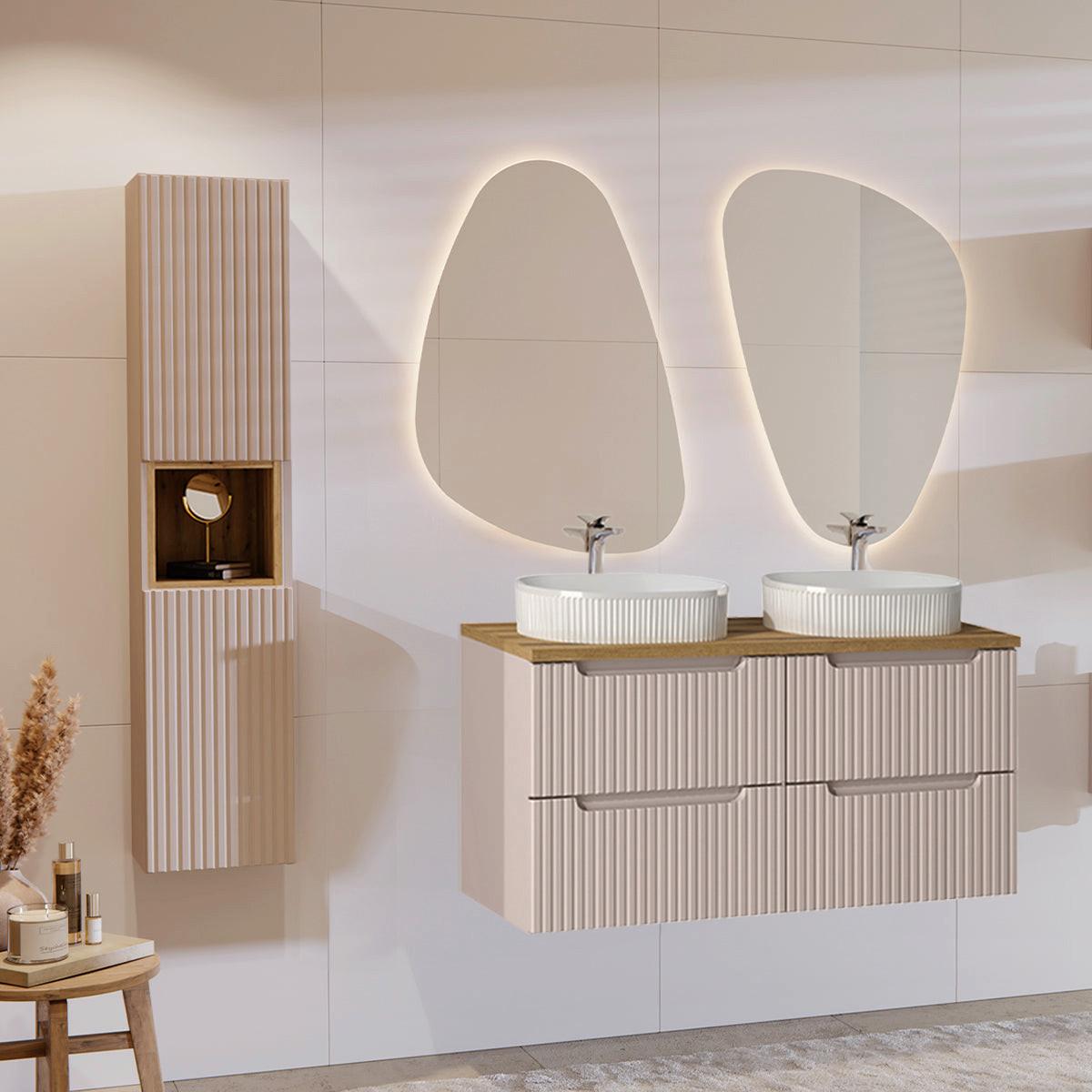 WASCHTISCHUNTERSCHRANK 120.4cm Riva Kaschmir - Beige, Holzwerkstoff (120.4/59/40cm) - Petits-meubles