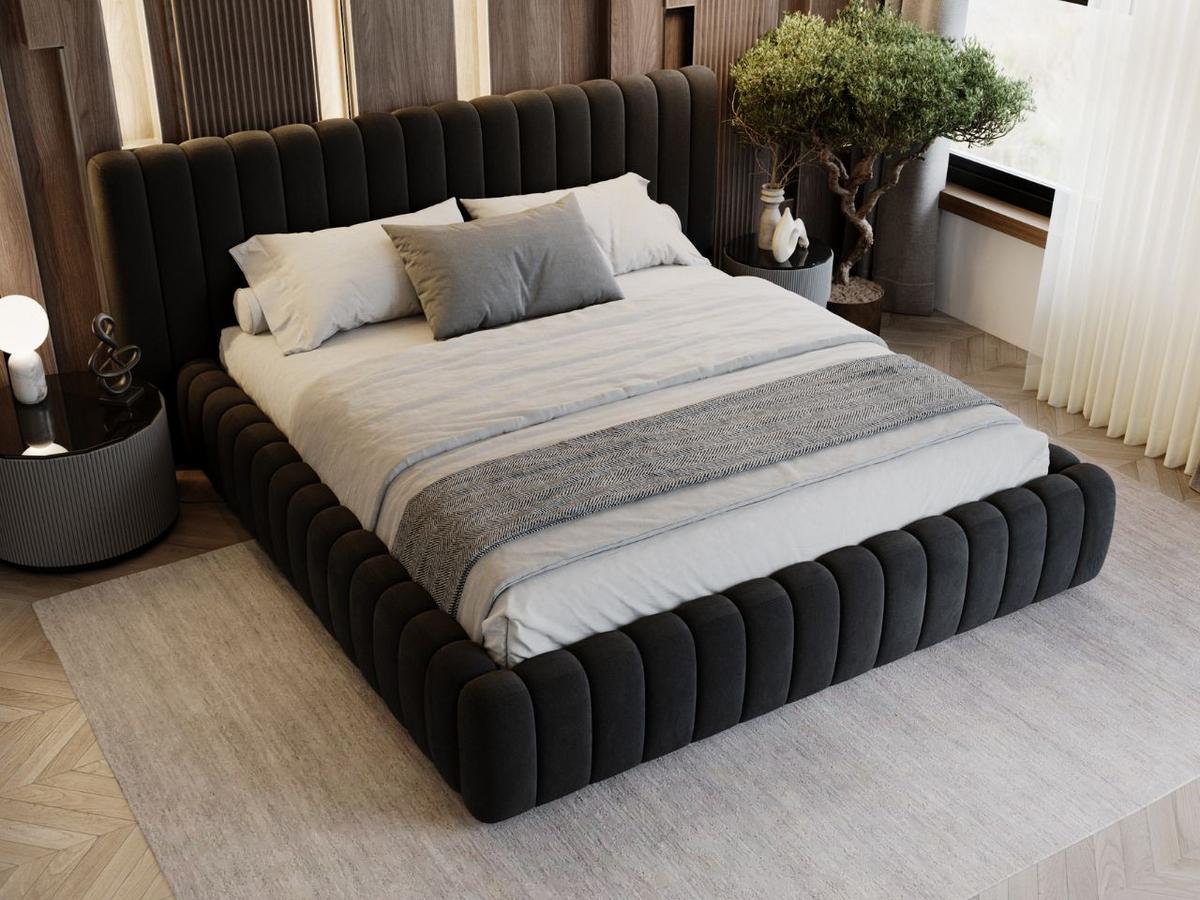 POLSTERBETT Bliss 140x200 Schwarz - Schwarz, Textil (140/200cm) - Graingold