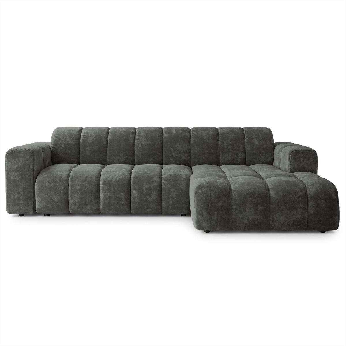 ECKSOFA SETIA LM R-S Grau Chenille - Grau, Holzwerkstoff (304/165cm) - MASSENO