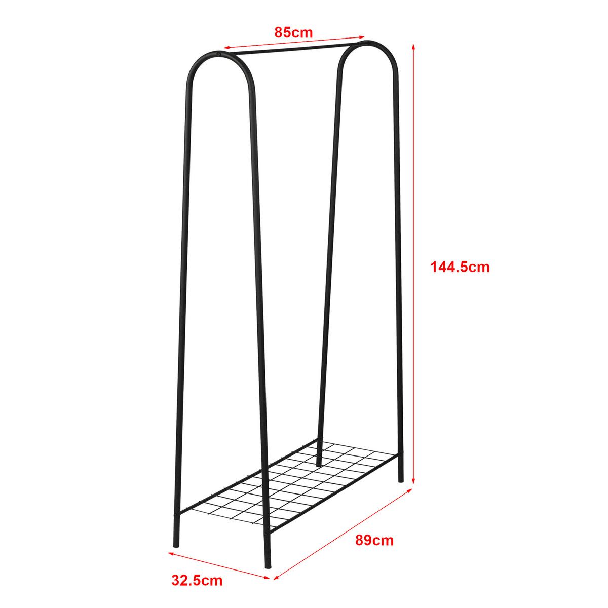 GARDEROBENSTÄNDER Hvorslev - Schwarz, Metall (89/144.5/32.5cm) - [en.casa]