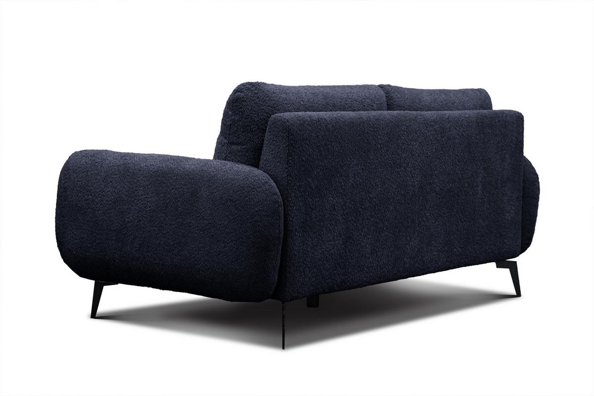 SOFA FEBE 3-Sitzer, marineblau - Schwarz/Dunkelblau, Holz/Textil (190/82/96cm) - Wozimo
