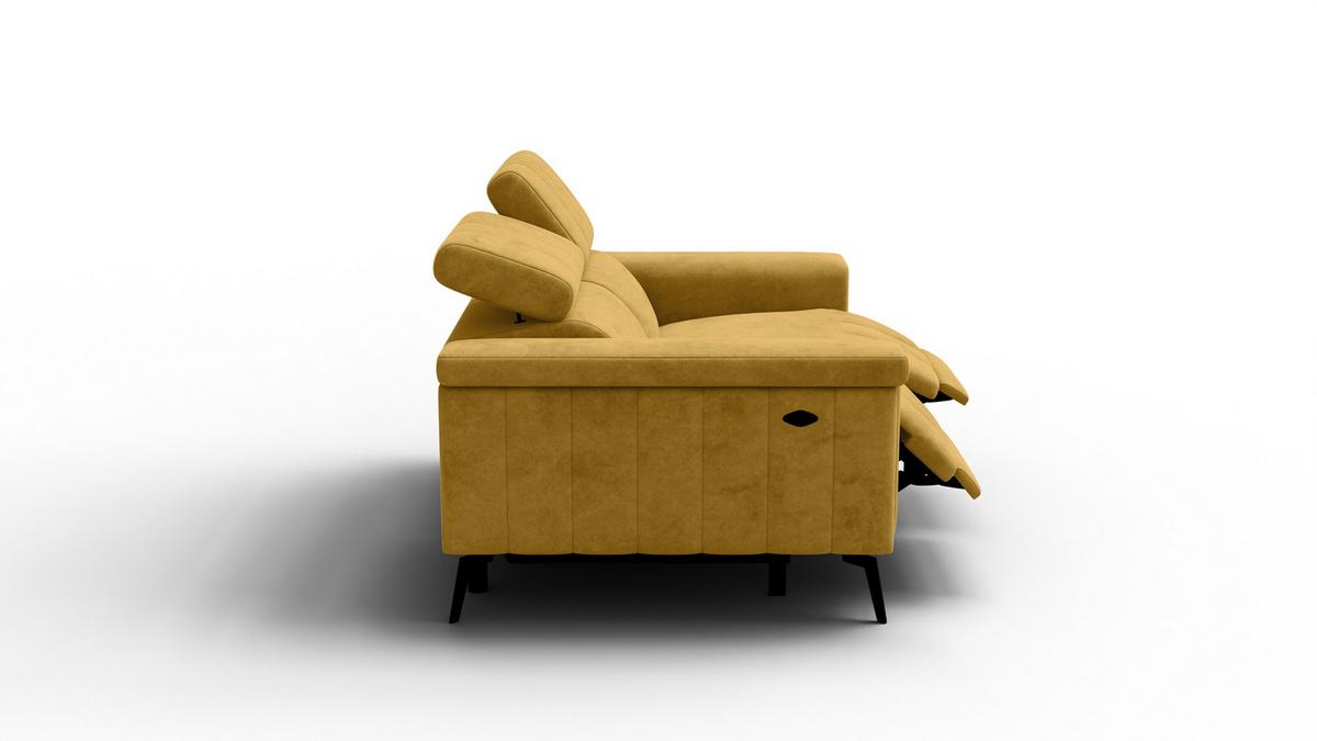 RELAXSOFA NORDEL 2-Sitzer, senfgelb - Gelb/Schwarz, Holz/Textil (150/80/105cm) - Wozimo