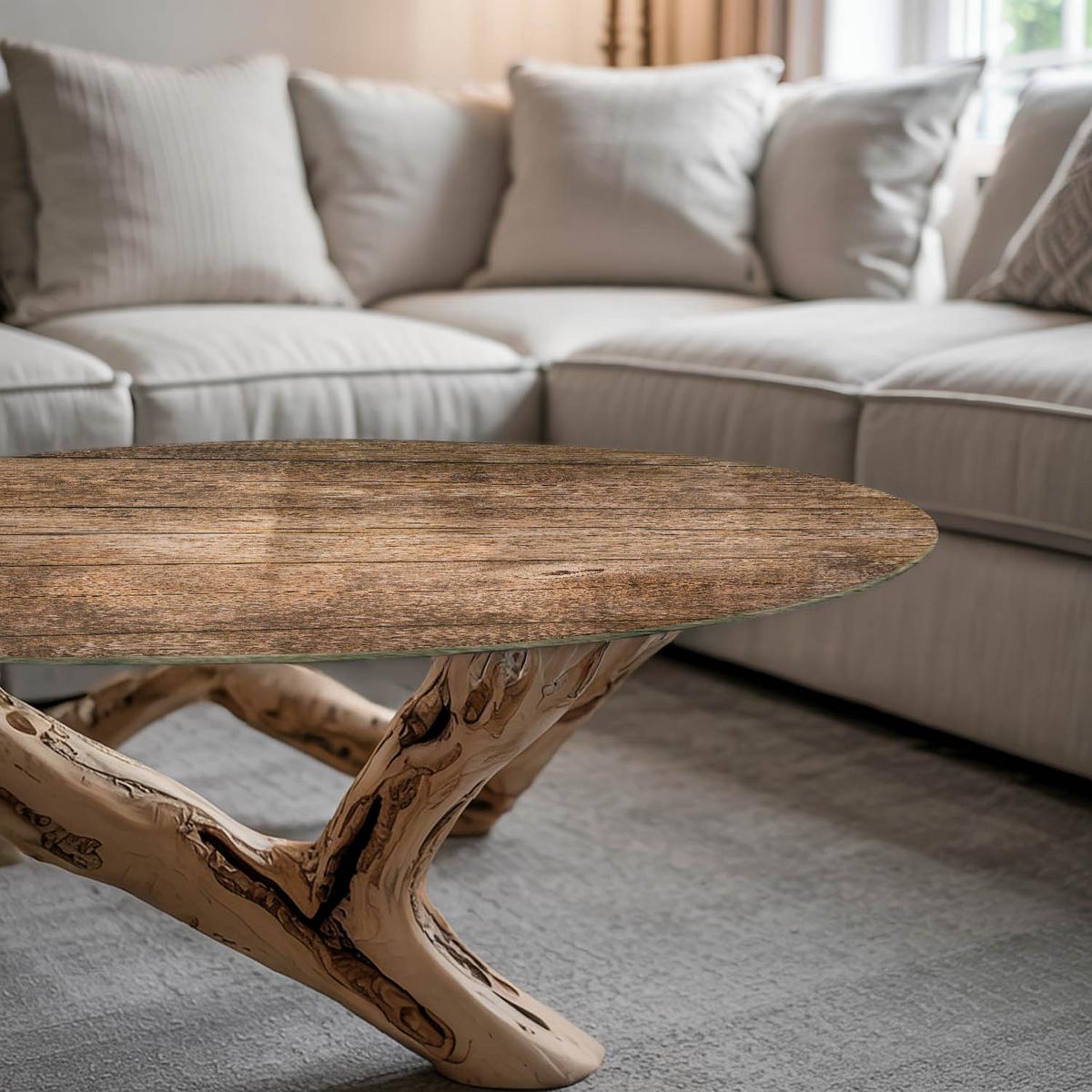 TISCHPLATTE fi100 cm Der Aufbau von Holzbrettern - Dunkelbraun, Glas (0.4/100/100cm) - TULUP