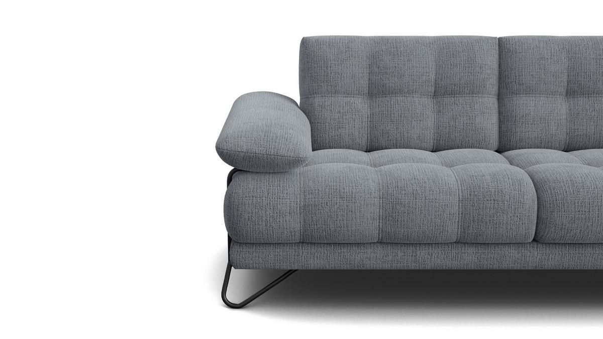 SOFA BUBBARA 2,5-Sitzer, dunkelgrau - Dunkelgrau/Schwarz, Holz/Textil (215/87/96cm) - Wozimo
