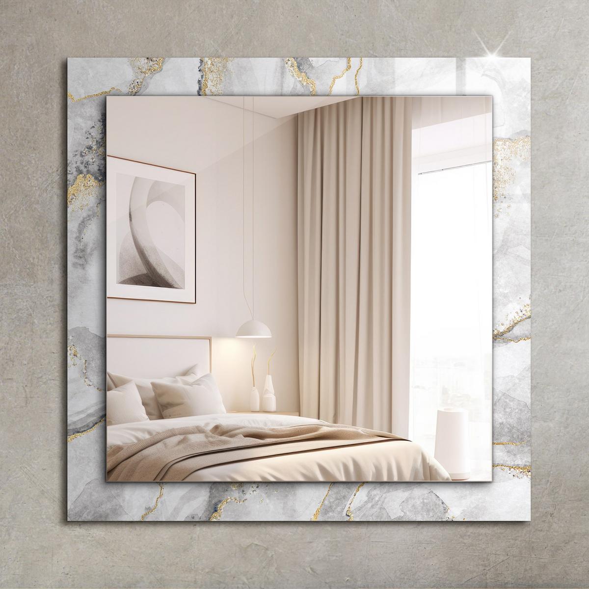 SPIEGEL 60 x 60 cm Rechteckig mit Aufdruck - Goldfarben, Glas (60/60/0.4cm) - TULUP