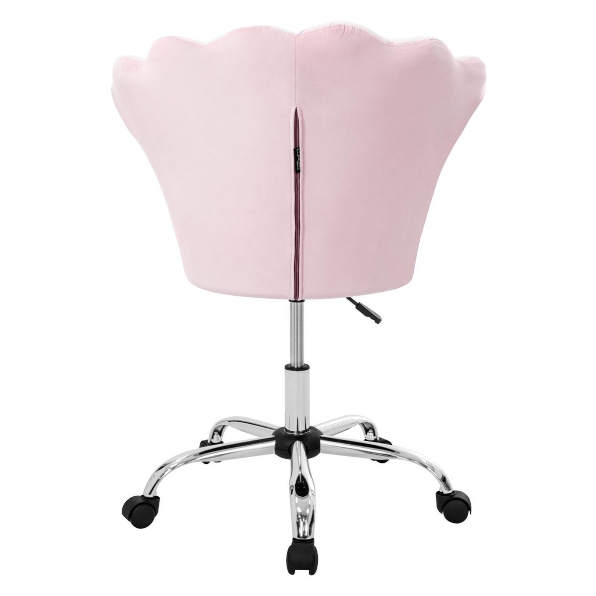 BÜROSTUHL Samt Hellrosa - Hellrosa, Metall (68/90/68cm) - ML-DESIGN
