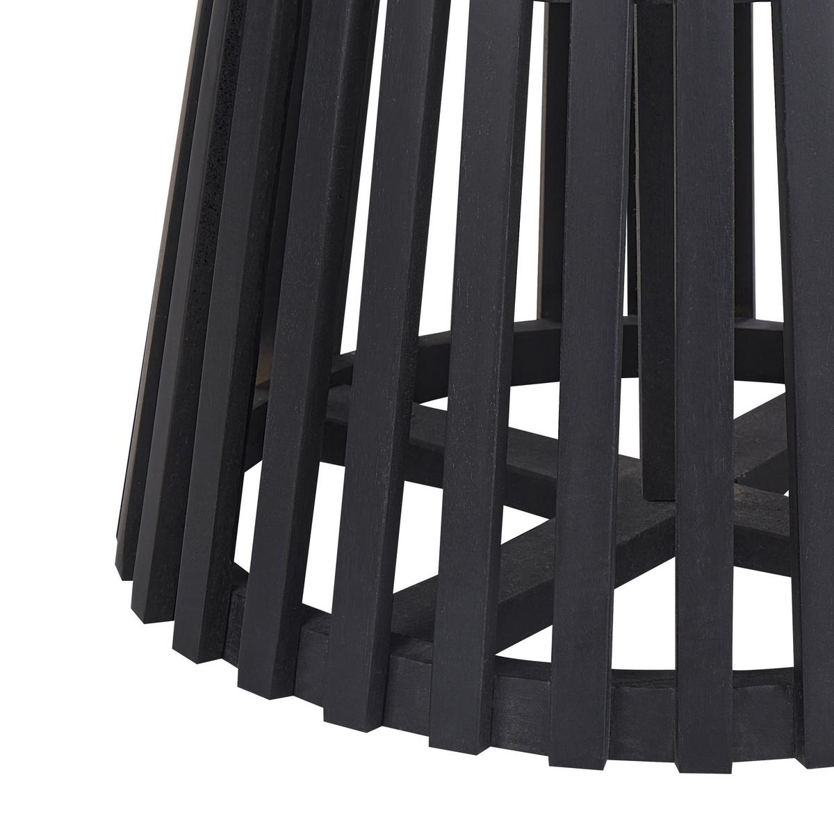 ESSTISCH Akazienholz schwarz 120 cm Mesilla - Schwarz, Holz (120/120/77cm) - Beliani