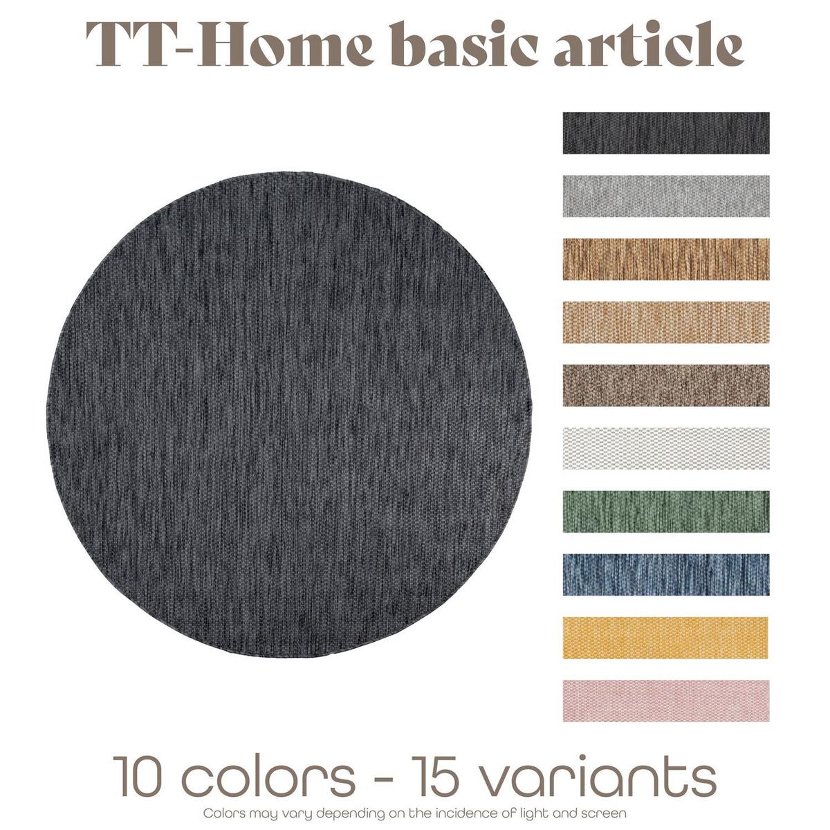 OUTDOORTEPPICH Anthrazit Ø 160 cm - Anthrazit, Kunststoff (160/160cm) - TT Home