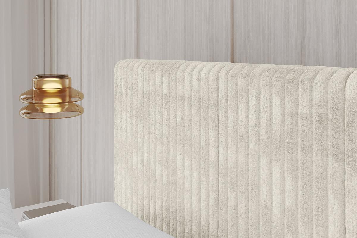 POLSTERBETT mit Bettkasten und Lattenrost, Bett mit Matratze H3/H4 - ALOVA-V1 120x200 Beige - Beige, Holzwerkstoff/Textil (120/200cm) - ALTDECOR