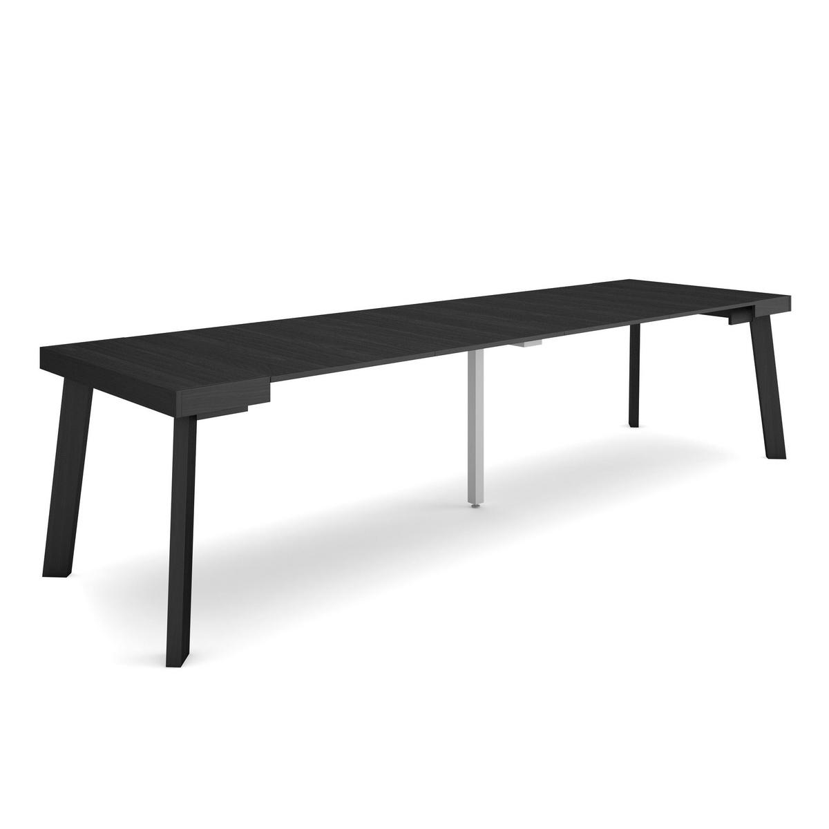 ESSTISCH ausziehbar 58 bis 302cm, für 14 Gäste, schwarz, 58/90/73cm - Schwarz, Holzwerkstoff (90/302/73cm) - Skraut Home