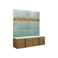 GARDEROBEN-SET Orion V - Eiche Artisan/Mintgrün, Holzwerkstoff/Kunststoff (168/186/46cm) - MIRJAN24