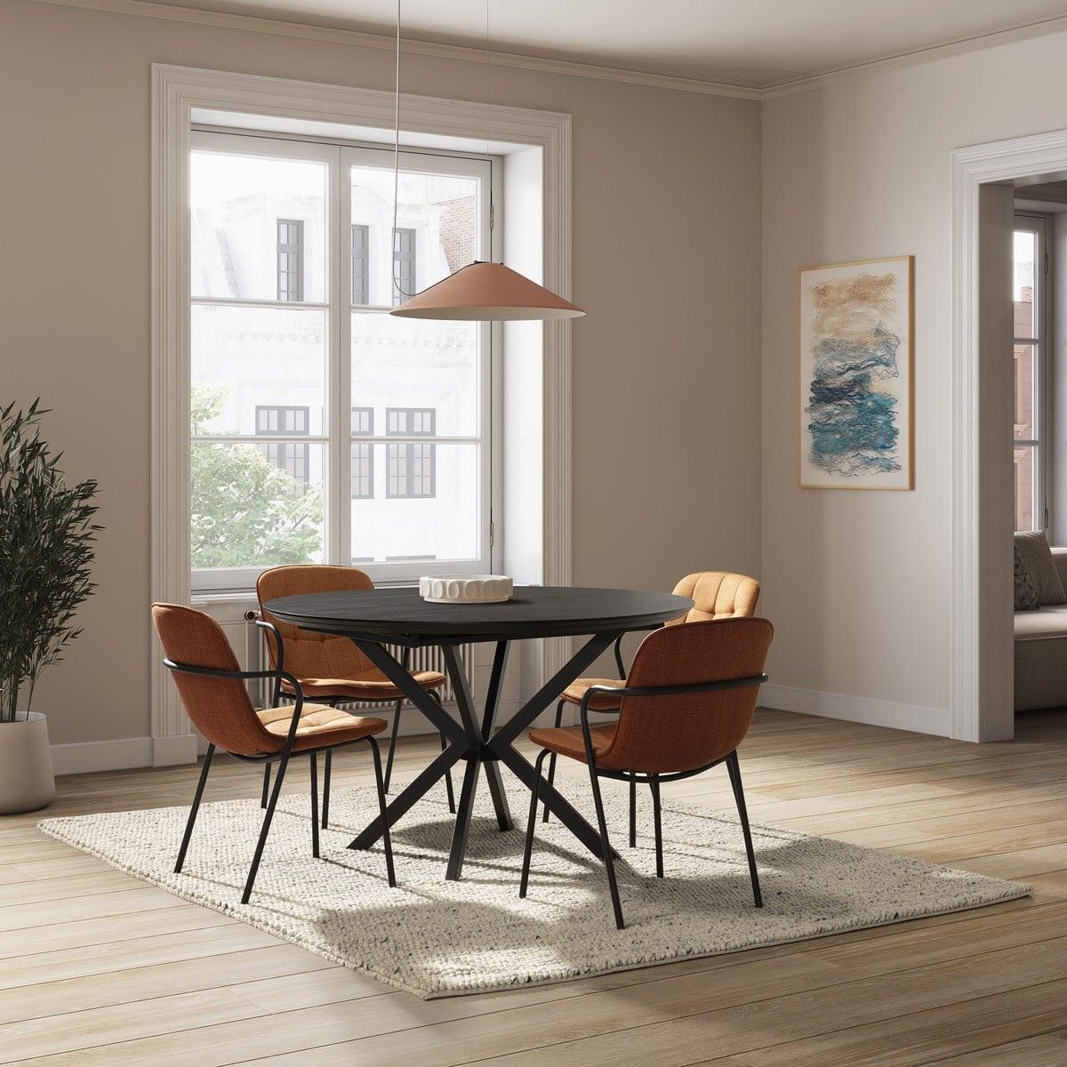 STÜHLE 4er-Set aus Stoff mit Metallbeinen 59/46/51 cm - Terracotta, Textil (59/46/75cm) - Calicosy