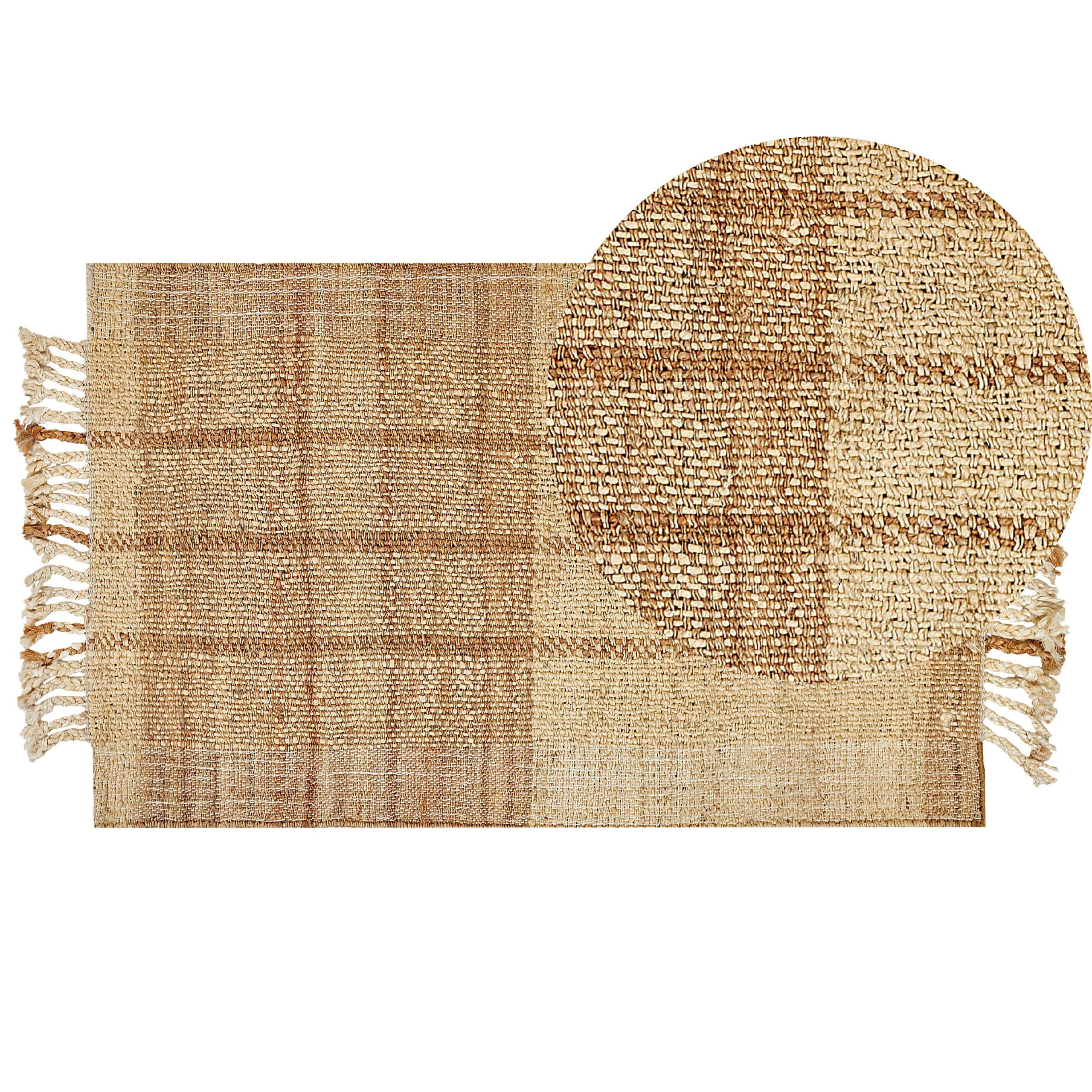 TEPPICH geflochten Karkin 150/80 cm - Beige, Naturmaterialien (80/150cm) - Beliani