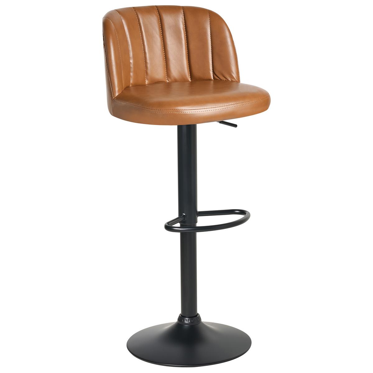 BARHOCKER 2er-Set Goldbraun Vlore - Schwarz/Braun, Kunststoff (45/82/46cm) - Beliani