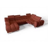 WOHNLANDSCHAFT Bastien Relax - Rot, Holzwerkstoff/Textil (198/95/350cm) - Fun Möbel