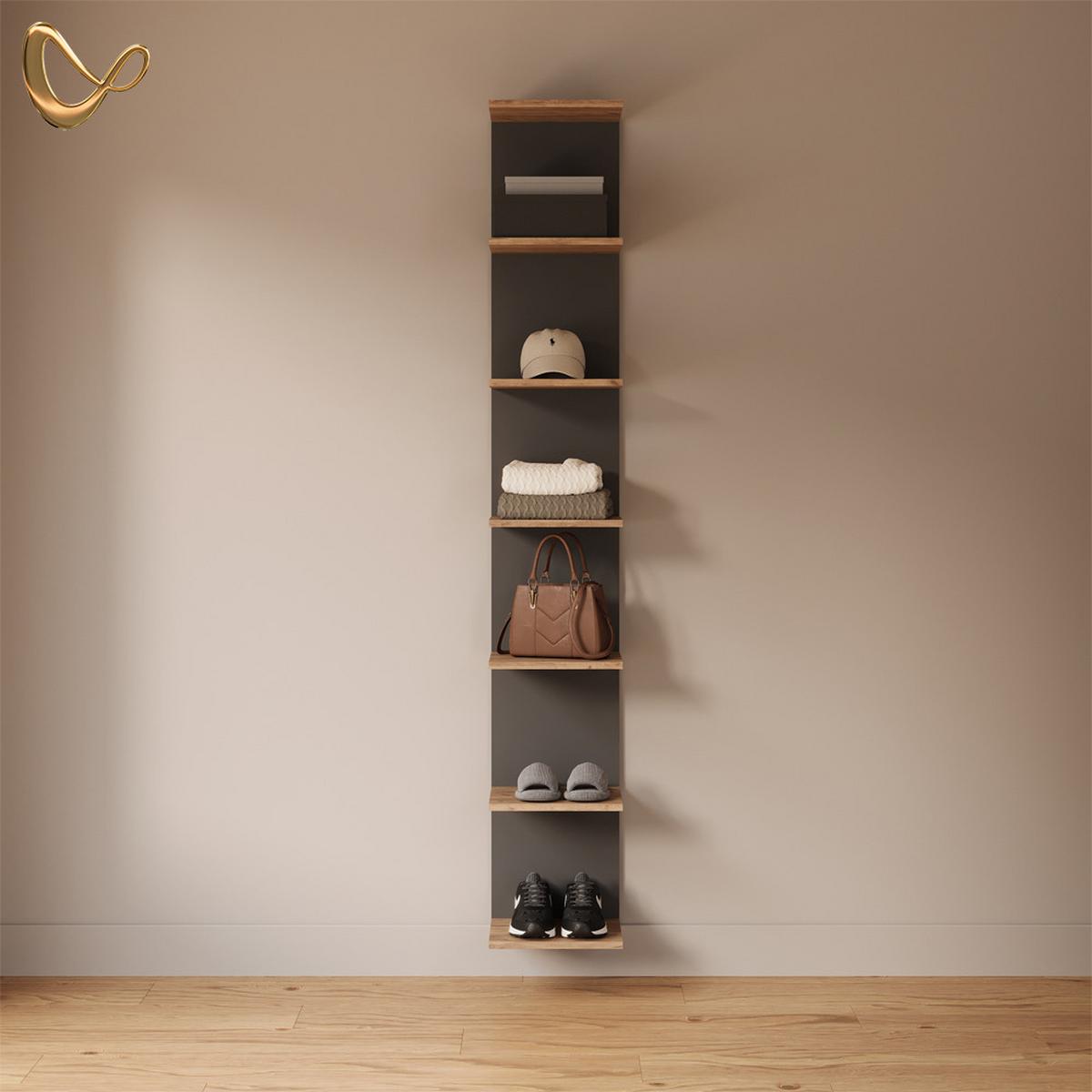 WANDREGAL Vesuvio Anthrazit 30 x 190 cm - Anthrazit, Holzwerkstoff (30/190/28cm) - Livinity®