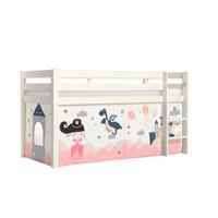 KINDERBETT Karolina 210x114x106 Massivholz Weiß Textilset Sophie - Magnolie/Weiß, Holz (90/200cm) - 58aufmkessel