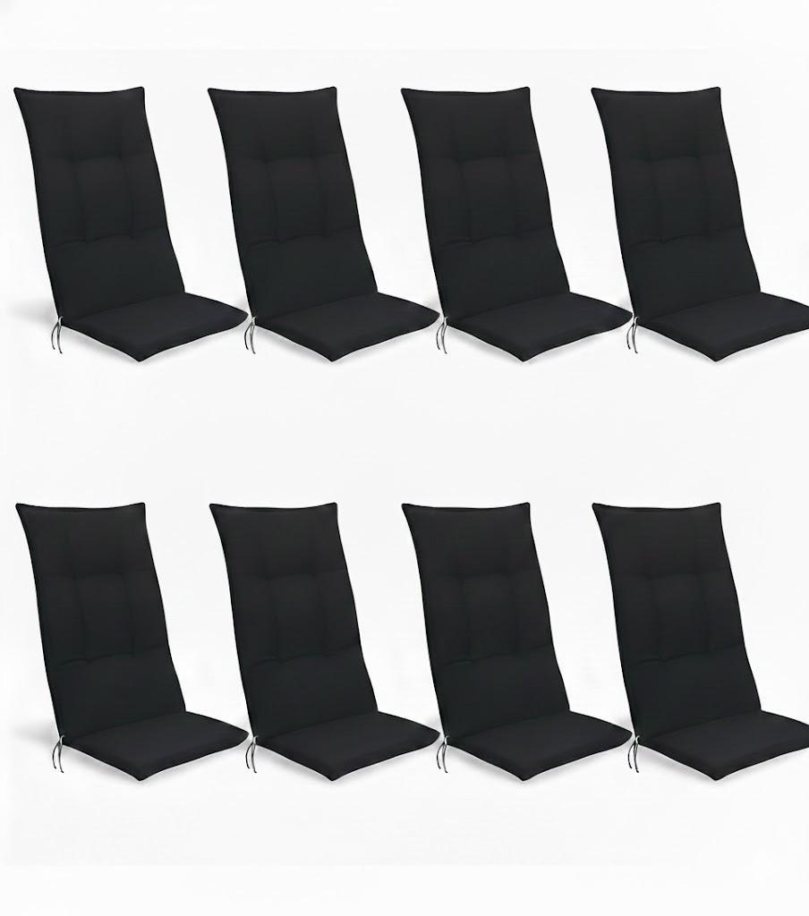 HOCHLEHNERAUFLAGEN Base HL 120x50x6cm Graphitgrau (8tlg) - Dunkelgrau, Textil (50/6/120cm) - Beautissu 