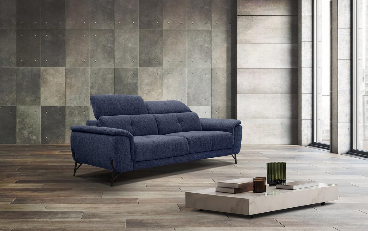 SOFA AVENA 3-Sitzer, dunkelblau - Dunkelblau, Holzwerkstoff/Textil (204/80/108cm) - Wozimo
