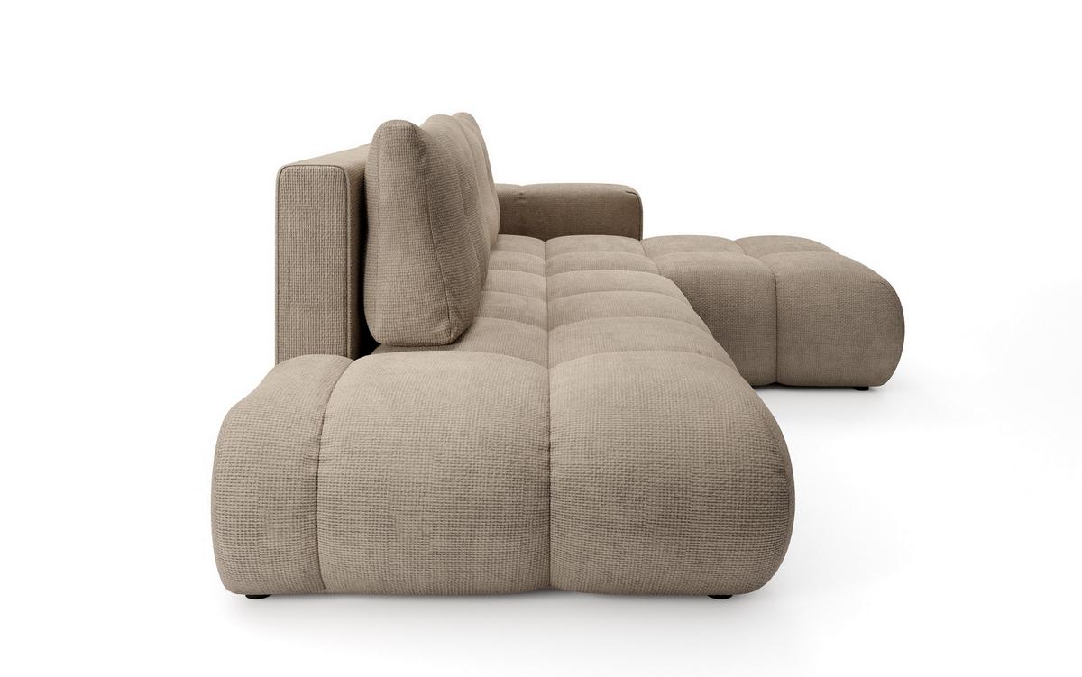 ECKSOFA DUCA R-S Grau Chenille mit Schlaffunktion - Sandfarben, Holz (266.5/266.5cm) - MASSENO