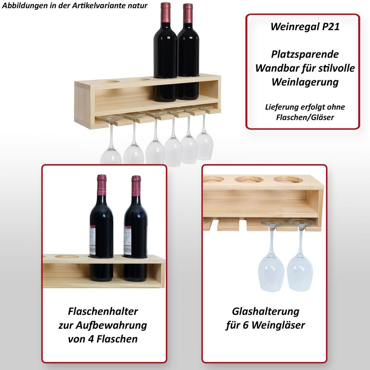WEINREGAL Beige - Beige, Holz (48/12/12cm) - MCW