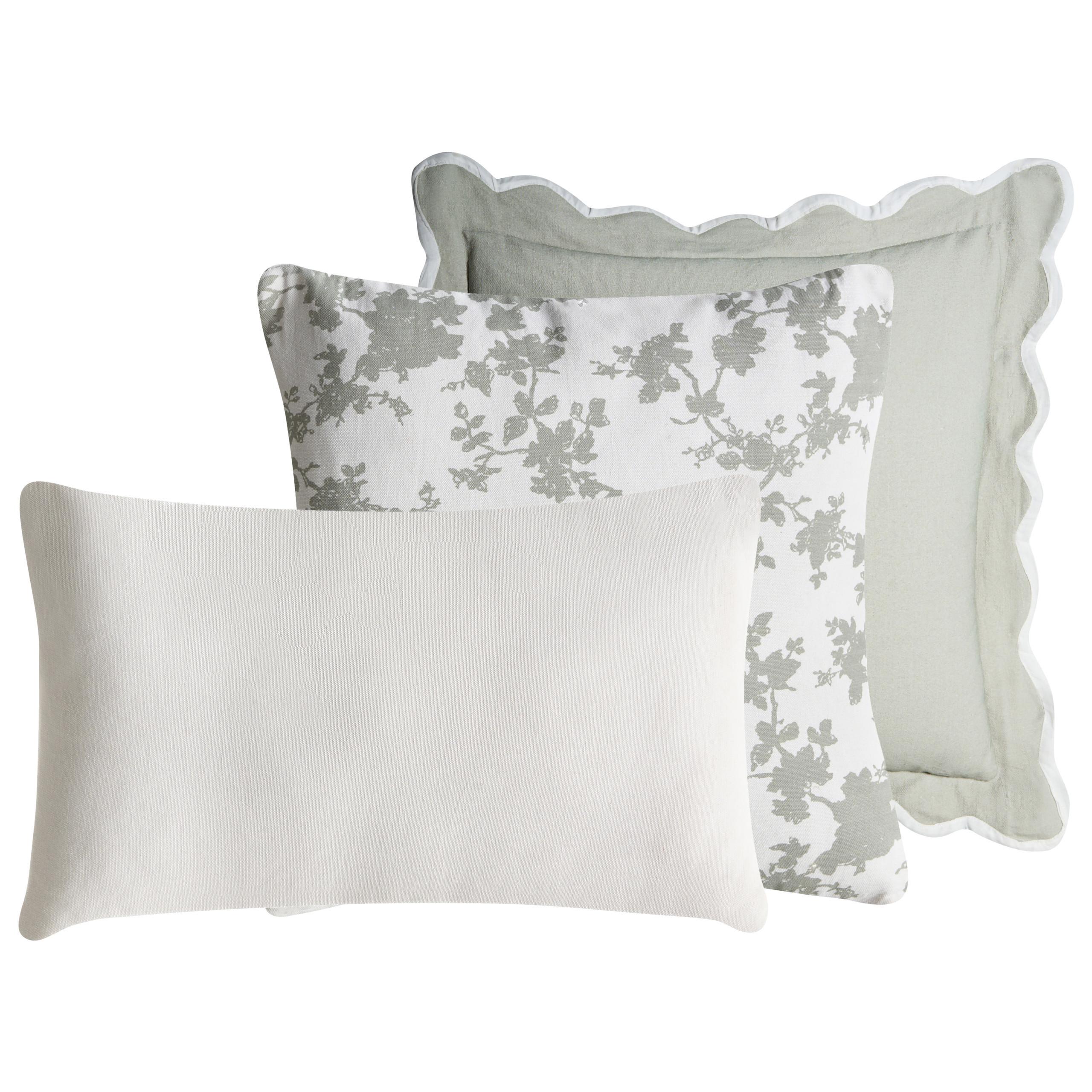 DEKOKISSEN 3er-Set Weiß 30/50 cm Canarium - Weiß, Textil (45/45cm) - Beliani