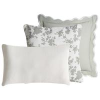 DEKOKISSEN 3er-Set Weiß 30/50 cm Canarium - Weiß, Textil (45/45cm) - Beliani