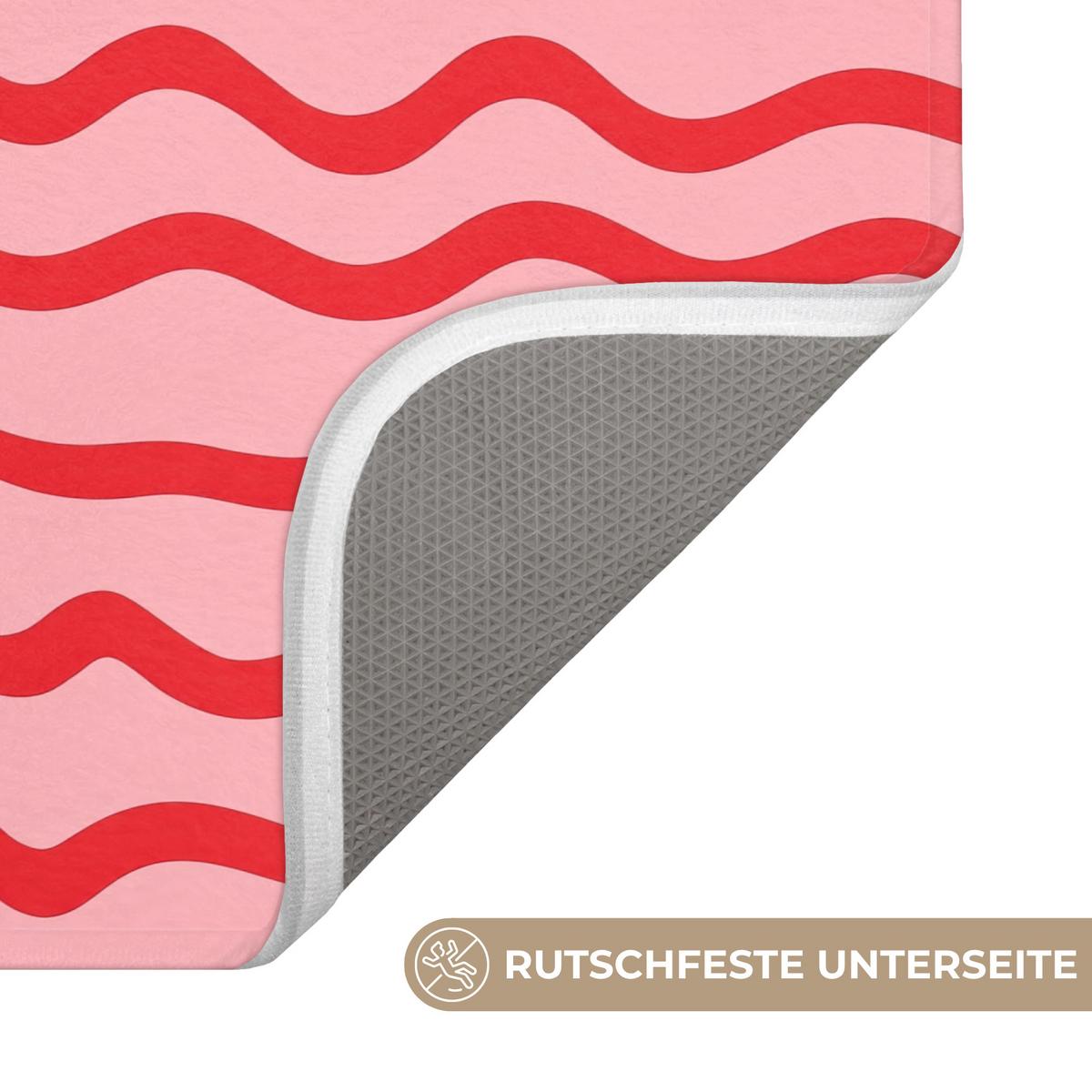 BADEMATTE Verspielt - Muster - Rot 60x40 cm - Rosa, Textil (60/40cm) - OnlyWow