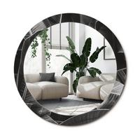SPIEGEL Rund Ø 80 cm mit Aufdruck - Grau, Glas (80/80/0.4cm) - Wallfluent