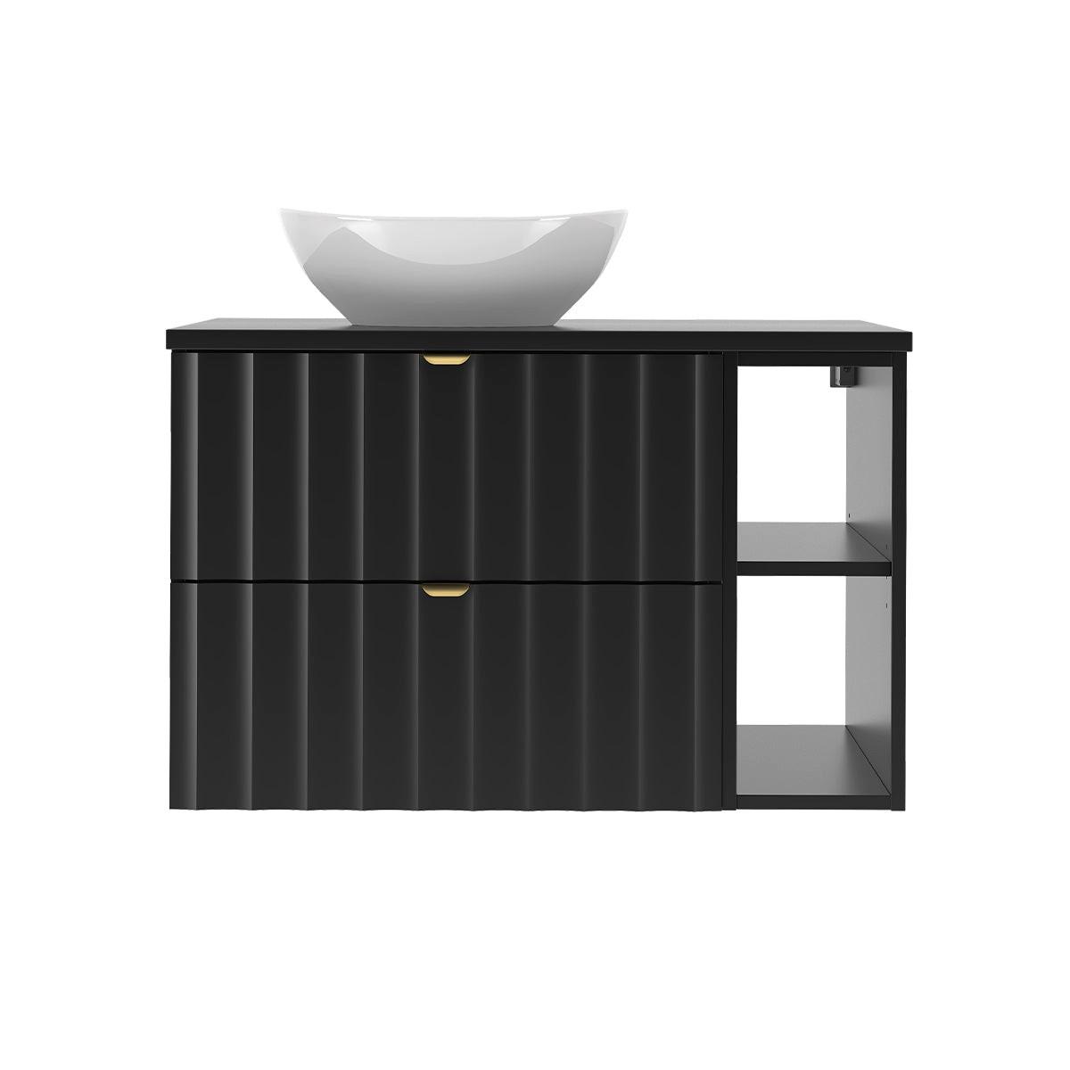 WASCHTISCH 80.6cm Lexa Schwarz - Schwarz, Holzwerkstoff (80.6/52.2/46.5cm) - Petits-meubles