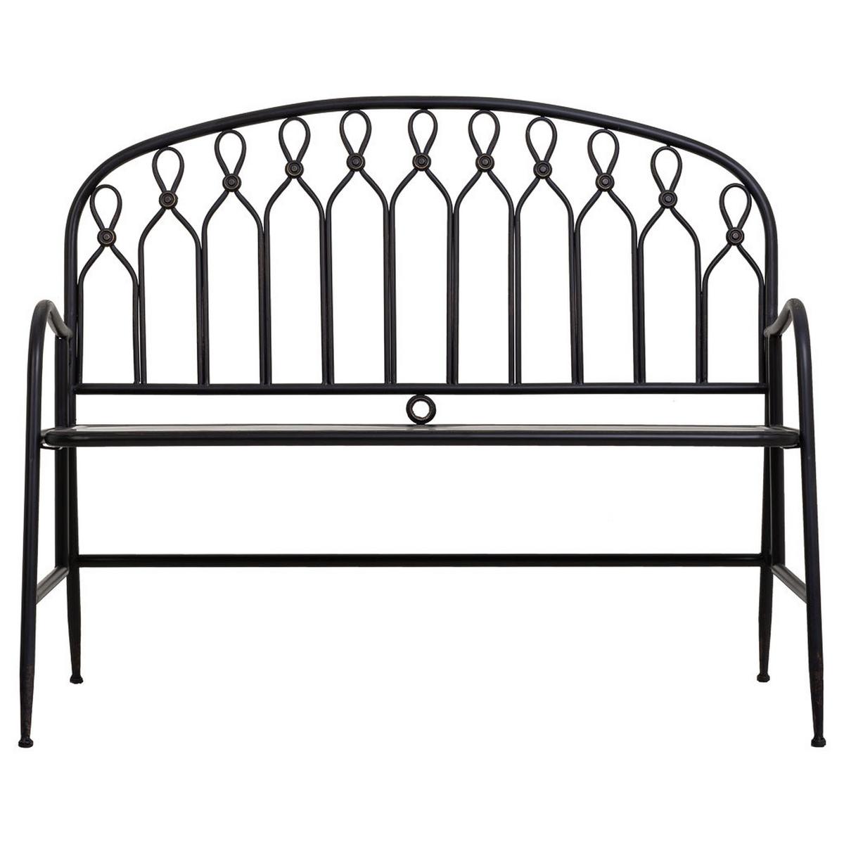 BANK 118x56x98 - Schwarz, Metall (118/98/56cm) - Wanderlust