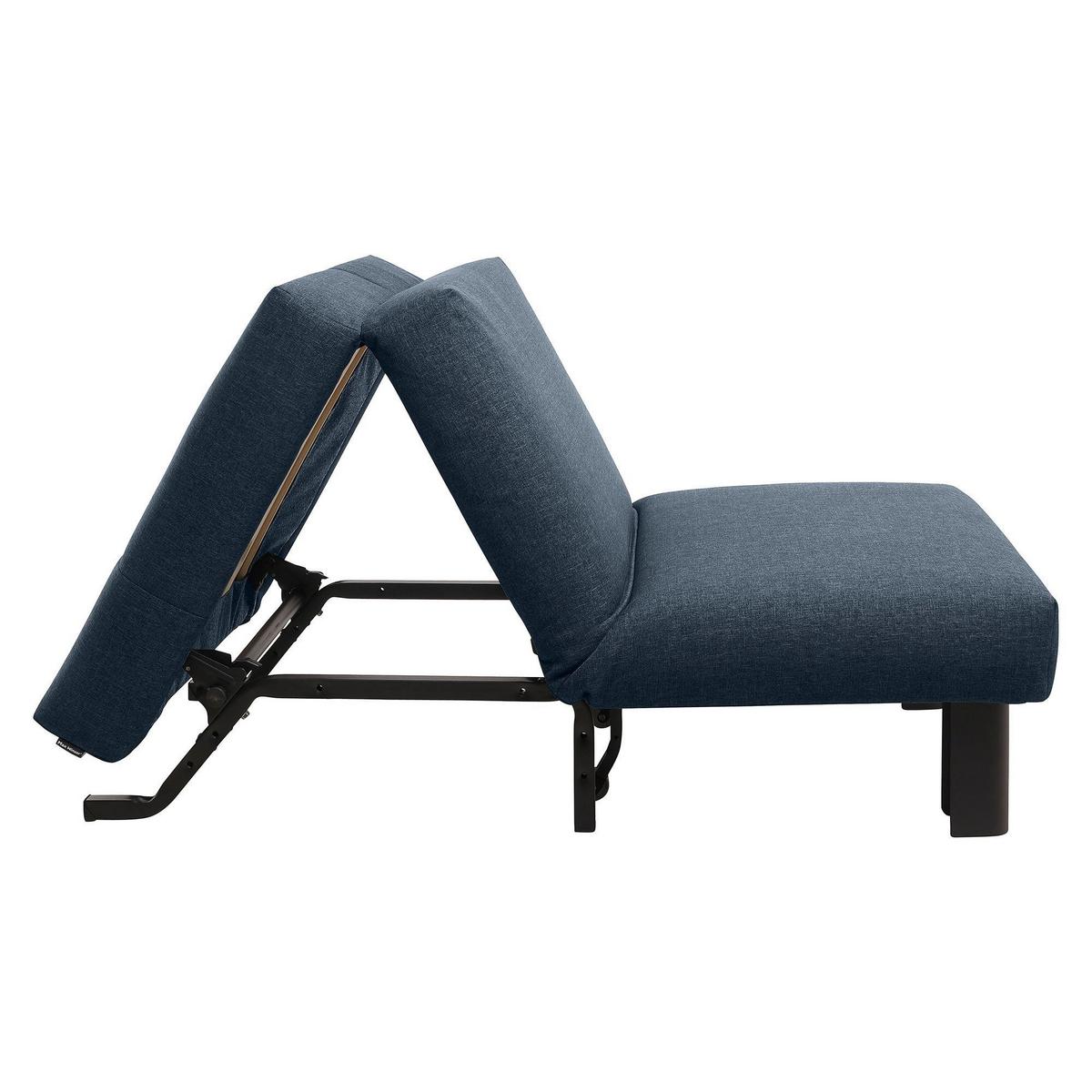 FALTSESSEL Kalomira Bezug Flachgewebe Metall schwarz / blau - Blau, Kunststoff (100/85/85cm) - 58aufmkessel