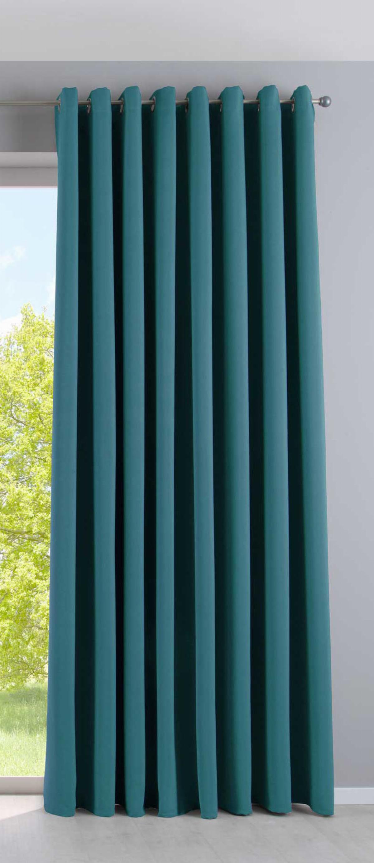 VORHANG »NEW YORK« HxB 225x295 cm Petrol - Petrol, Textil (295/225cm) - Gardinenbox