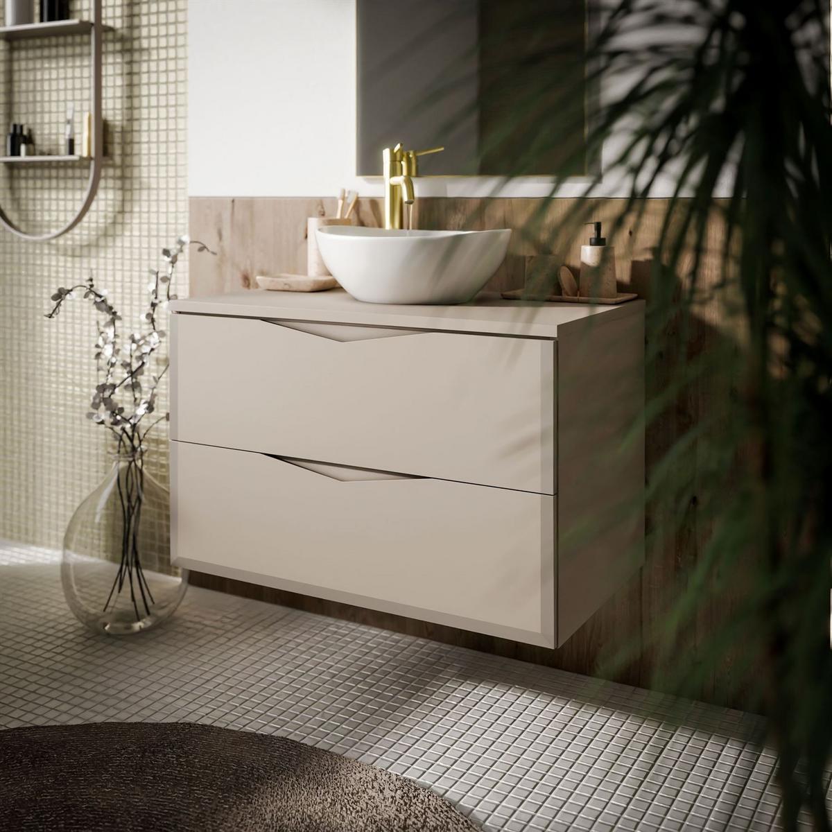 BADEZIMMERSET MIRA I 60 cm - Kaschmir, Holzwerkstoff (60/50/46cm) - Lookway