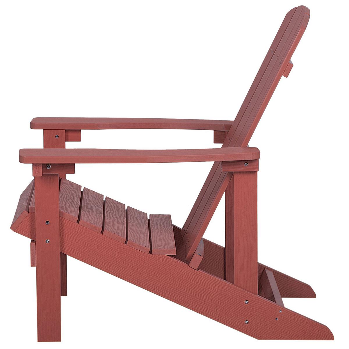 GARTENSTUHL Kunstholz rot Adirondack - Rot, Kunststoff (75/88/88cm) - Beliani