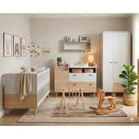 BABYZIMMER Set Lovis 3-teilig - Eichefarben/Hellgrau, Holz/Holzwerkstoff (1/1/1cm) - arthur berndt