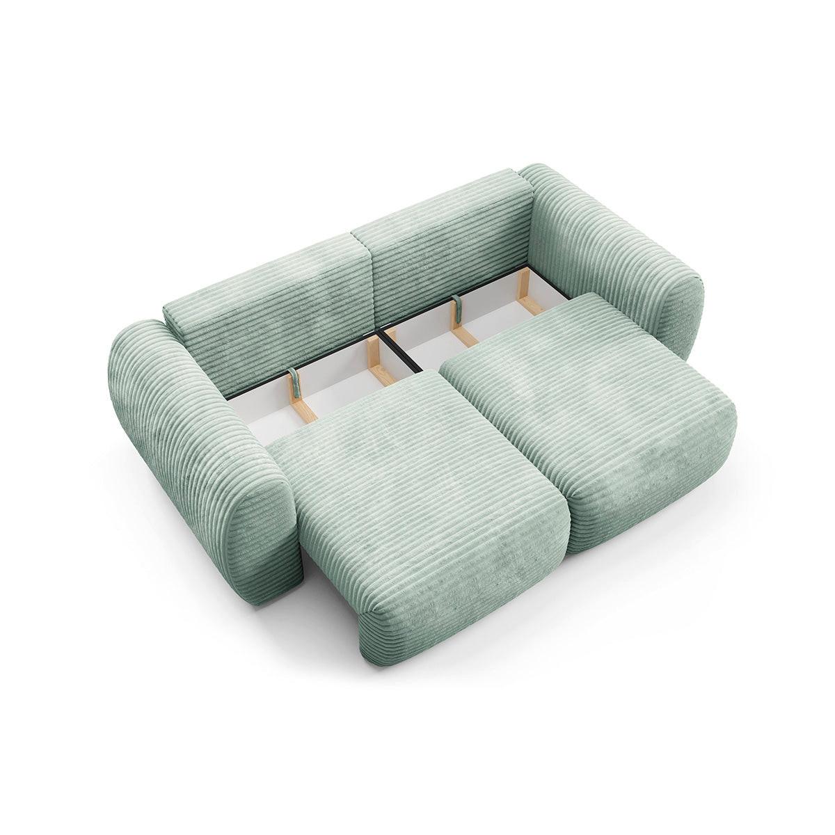 SOFA Camilla 3 Sitzplätze Wassergrün - Grün, Holz (266/95/121cm) - Petits-meubles