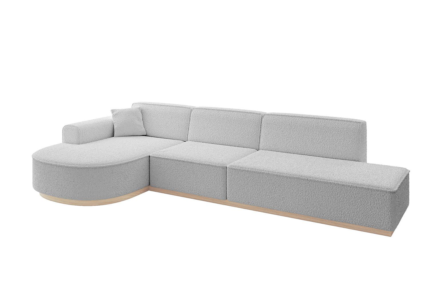 ECKSOFA Ottomane Links ARRIO-L2 - 328x171x83 cm Hellgrau - Hellgrau, Holzwerkstoff/Textil (328/171cm) - ALTDECOR