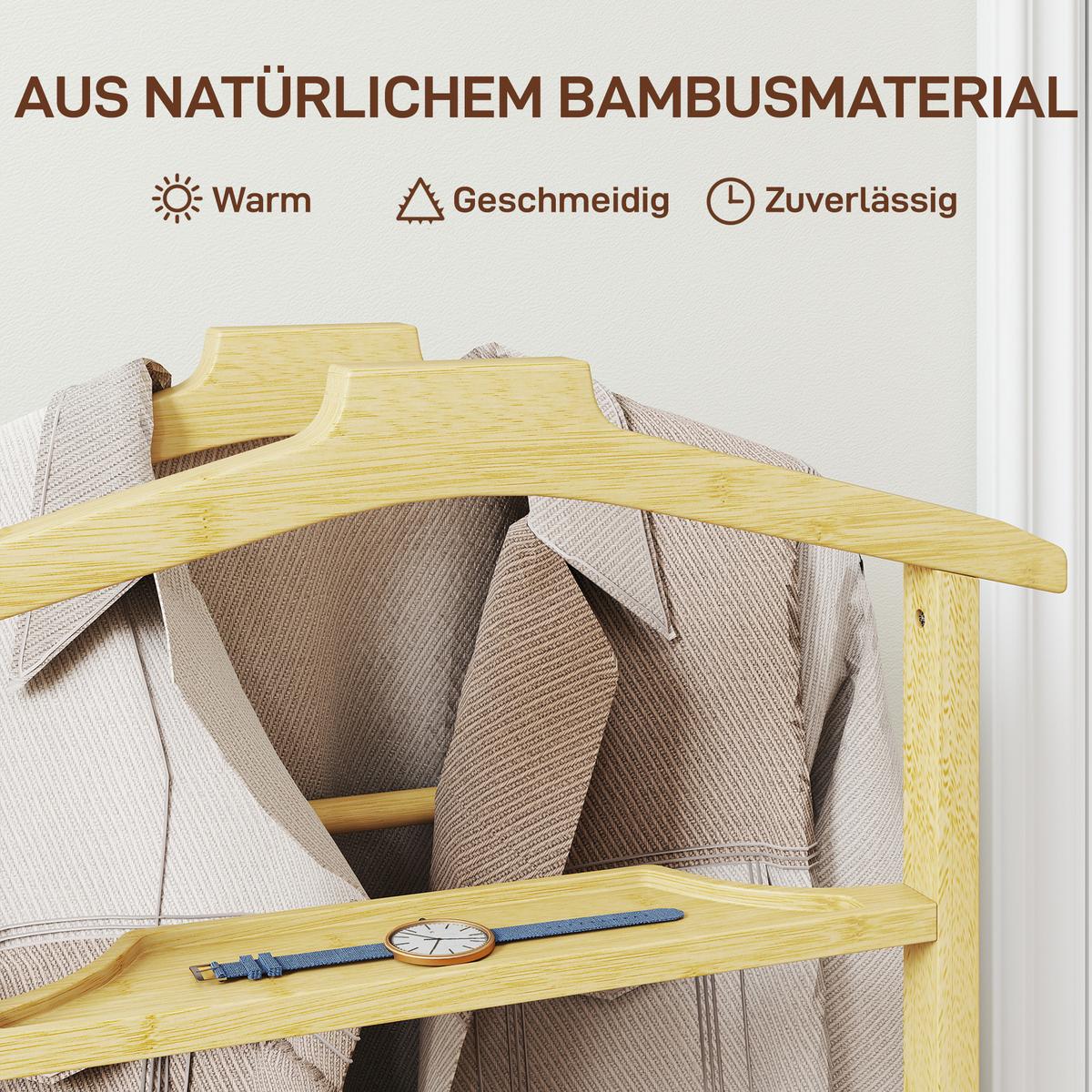 KLEIDERSTÄNDER Bambus Naturholz - Naturfarben, Holz (33.7/105.5/47cm) - HOMCOM