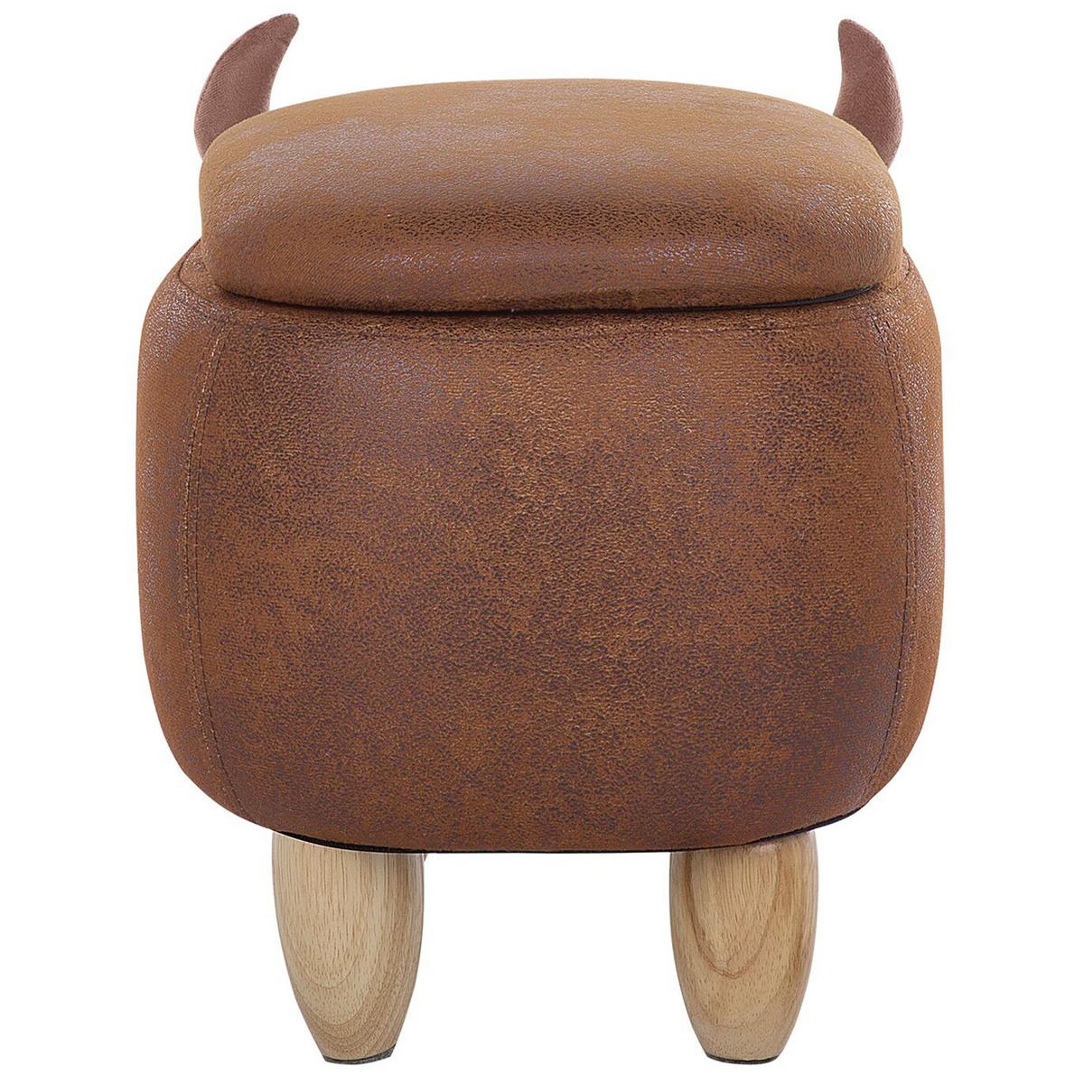 TIERHOCKER Cow 32/60/35 cm - Braun, Kunststoff/Textil (60/35/32cm) - Beliani