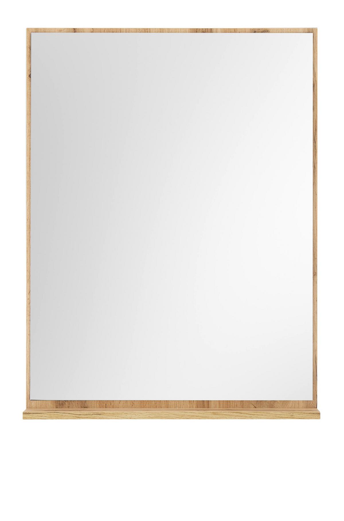 BADSPIEGEL Eiche Wotan, Wandspiegel mit Ablage 60 x 80 cm - Eiche Wotan, Glas/Holzwerkstoff (60/80/12cm) - Furn.Design