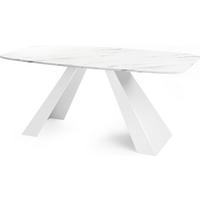 ESSTISCH Monte Weiß rechteckig ausziehbar, Marmor Weiß 160-200/80/76 cm - Ecru/Weiß, Holzwerkstoff/Metall (80/198/76cm) - WFL GROUP