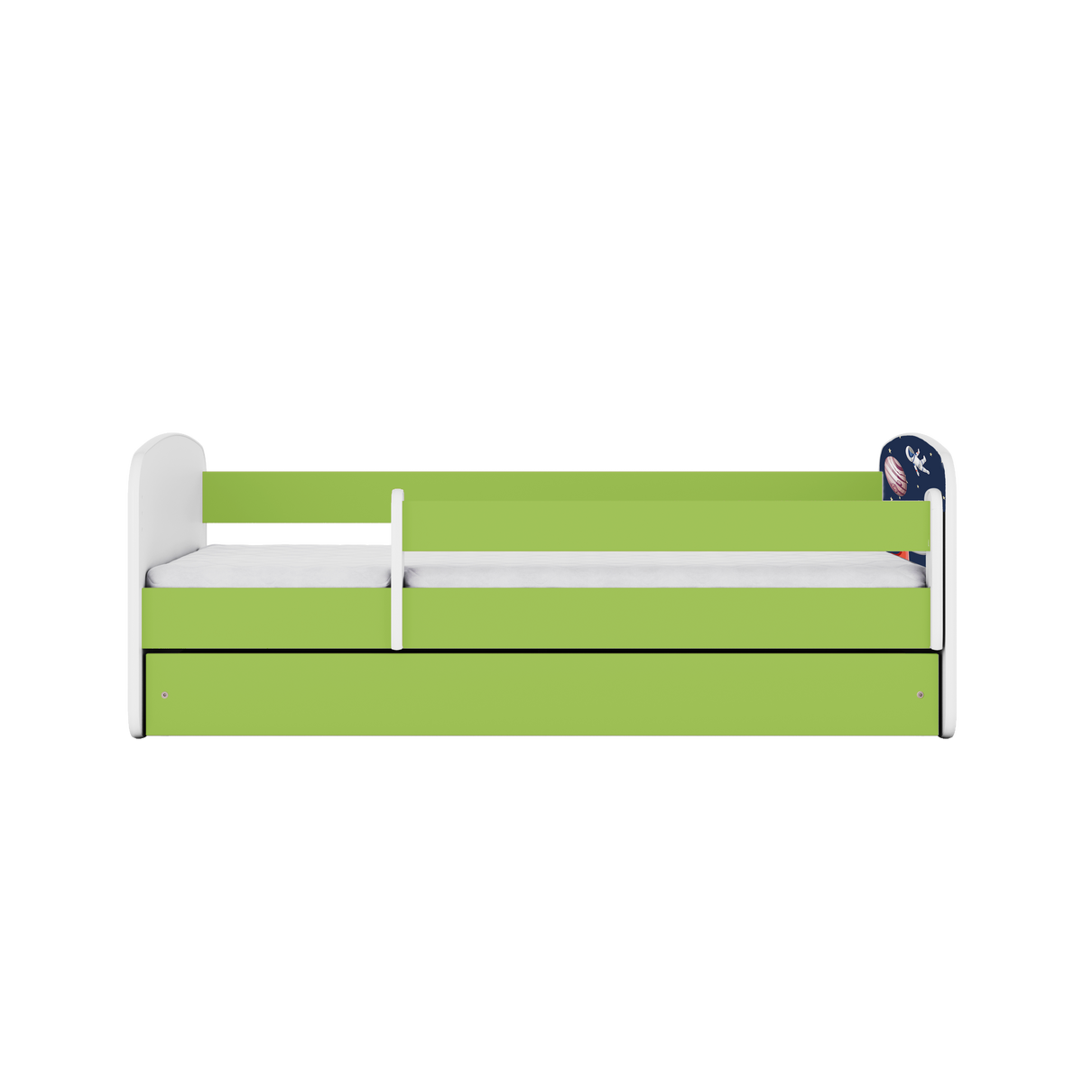 KINDERBETT Kosmos mit Schublade 160/80 90/61/164 - Grün, Holzwerkstoff (80/160cm) - RAUMHIRSCH FURNITURE
