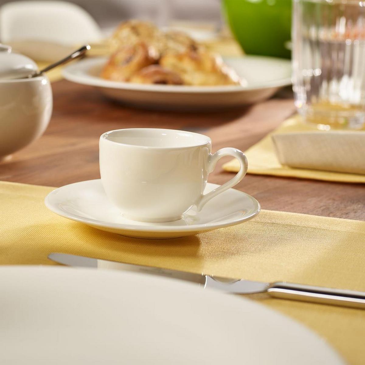 ESPRESSOTASSE MIT UNTERTASSE New Cottage Basic weiß 50 ml - Weiß, Keramik (12/6.1/12cm) - Villeroy & Boch