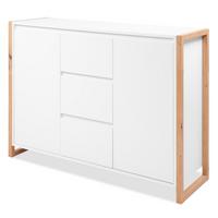 SIDEBOARD weiß, Eiche Artisan 120 x 88 cm, Kommode mit viel Stauraum - Weiß/Eiche Artisan, Holzwerkstoff (120/88/40cm) - Furn.Design
