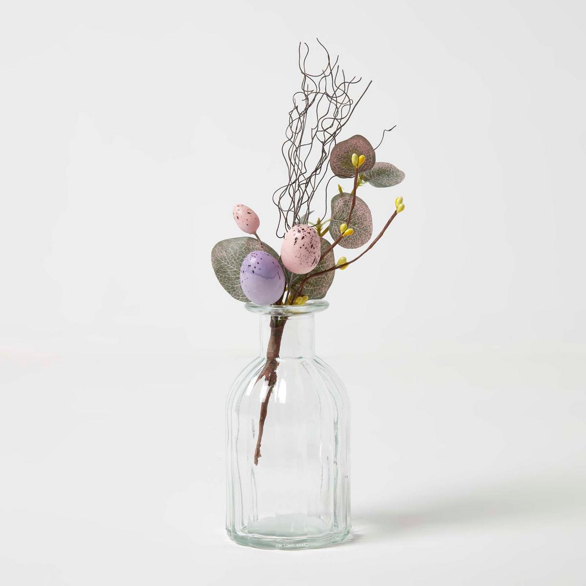 OSTERDEKO Zweig mit Ostereiern 20 cm - Flieder, Kunststoff (11/20/20cm) - Homescapes